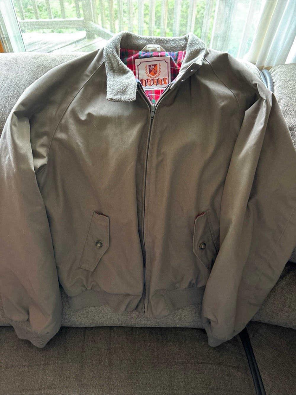 Vintage Baracuta G9 Jacket Size 40R Harrington Plaid Lined Bomber Choco Brown